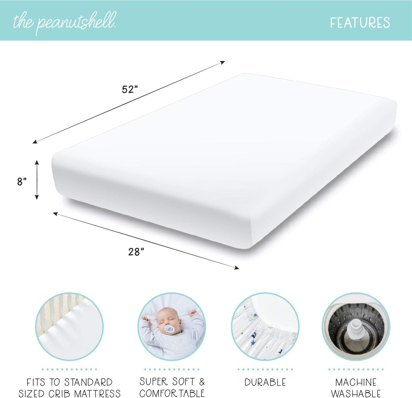 The Peanutshell Juego de sábanas bajeras para cuna