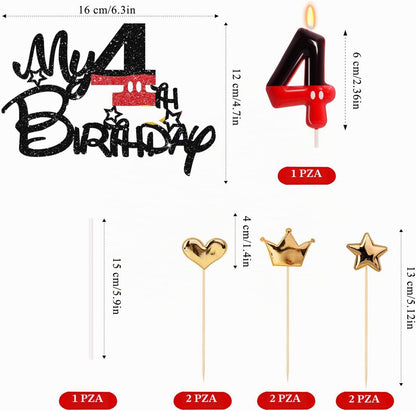 Decoraciones para pastel de 4º cumpleaños