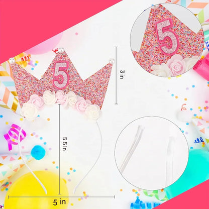 Diadema de cumpleaños 5 para niña