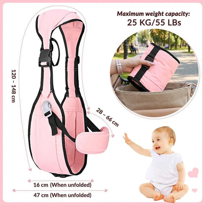 Mochila Portabebés Ergonómica, 6-48 meses, 55 libras máximo, Rosa
