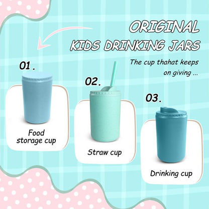 Teivio- 4 vasos de 295 ml (10 oz) de paja de trigo para niños