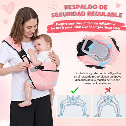 Mochila Portabebés Ergonómica, 6-48 meses, 55 libras máximo, Rosa
