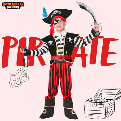 Spooktacular Creations Disfraz de capitán feroz de pirata, 3-4 años