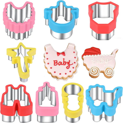 Etersion-Cortadores de galletas para baby shower, 8 piezas