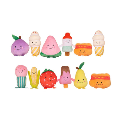 Manhattan Toy- 12 Peluches de comida de 5"