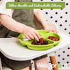 WeeSprout-Set de 2 Platos de succión con tapas para bebés y niños pequeños, 100 % silicona