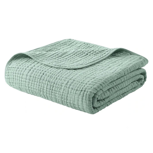 Yoofoss-Manta de muselina 100% algodón orgánico, grande de 50 x 60 pulgadas, verde oscuro