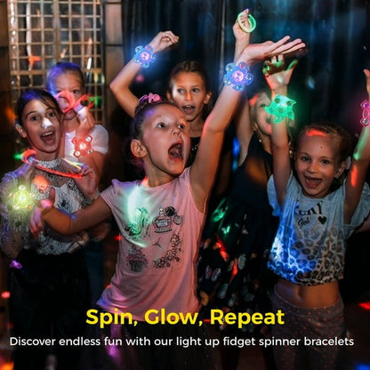 Pulseras giratorias con luz LED, 35 uds