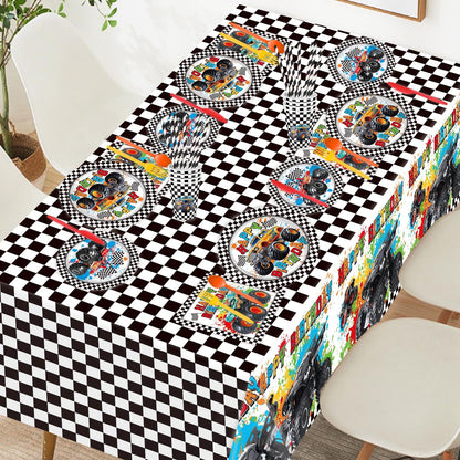 Juego de vajilla de 162 piezas para decoración de cumpleaños de Carros Monster