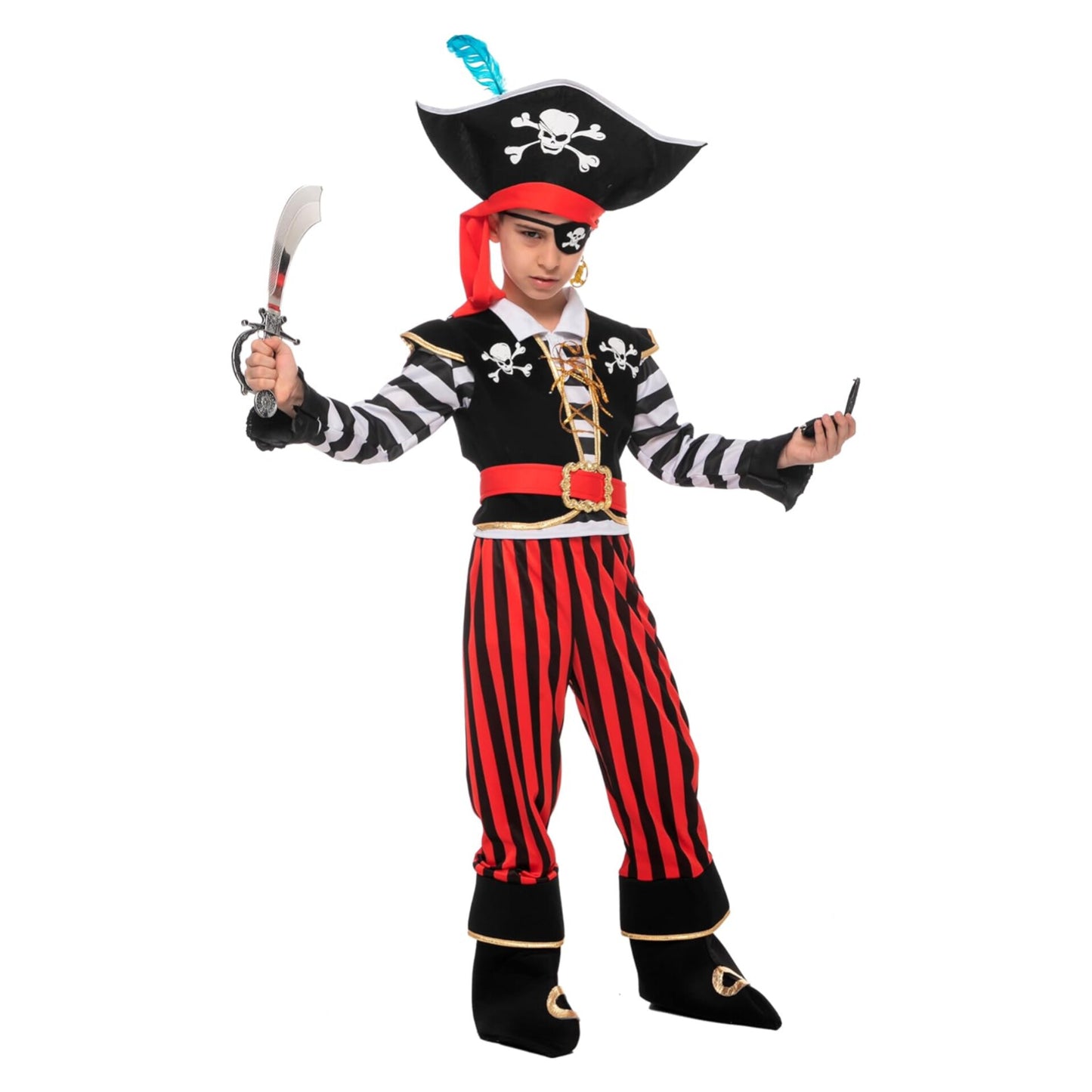 Spooktacular Creations Disfraz de capitán feroz de pirata, 3-4 años