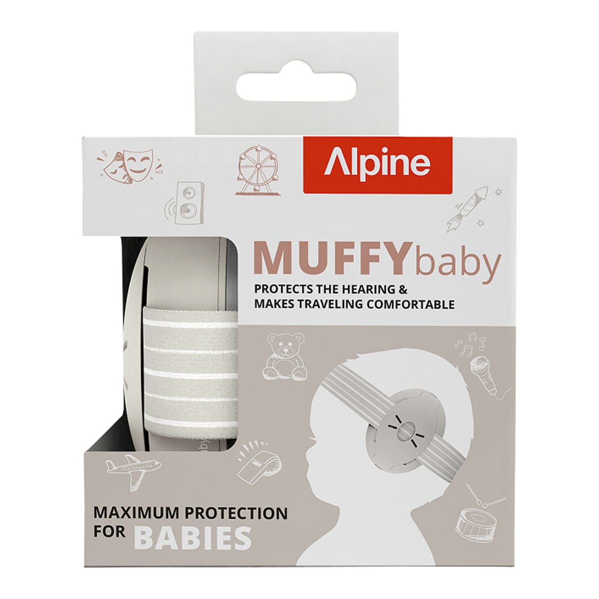 Alpine Muffy Baby - Protección de oídos para bebés y niños pequeños de hasta 36 meses