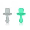 Set de 2 cucharas de silicona libre de BPA, gris y turquesa