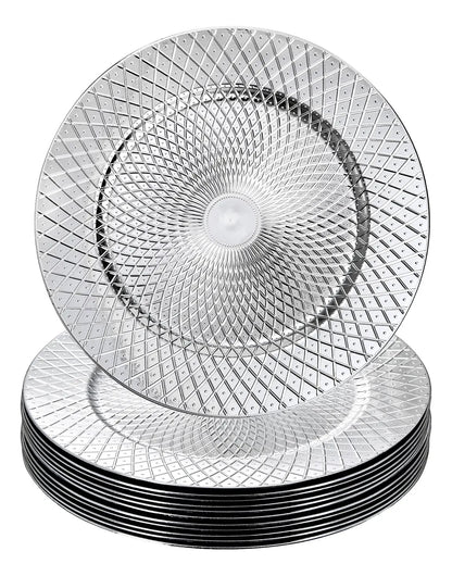 Paquete De 12 Platos De Carga Plateados