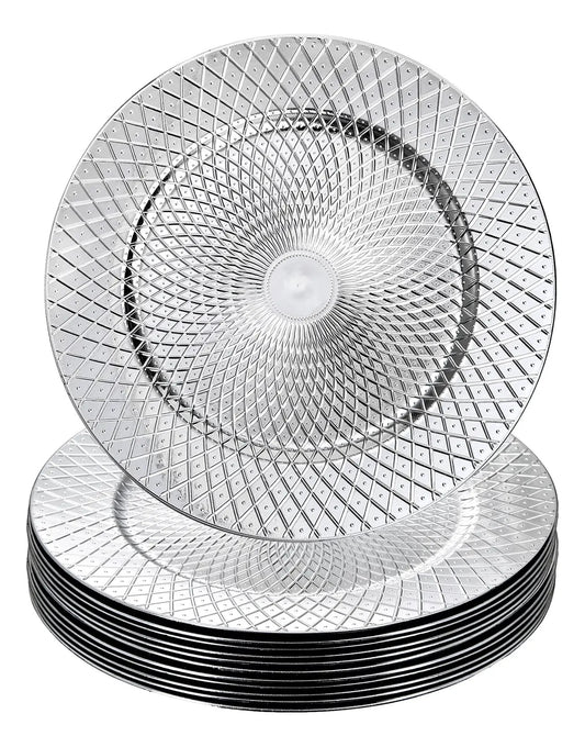 Paquete De 12 Platos De Carga Plateados