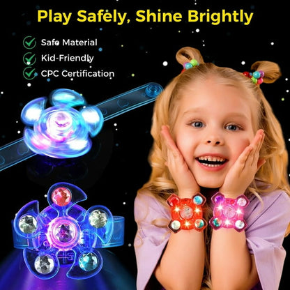 Pulseras giratorias con luz LED, 35 uds