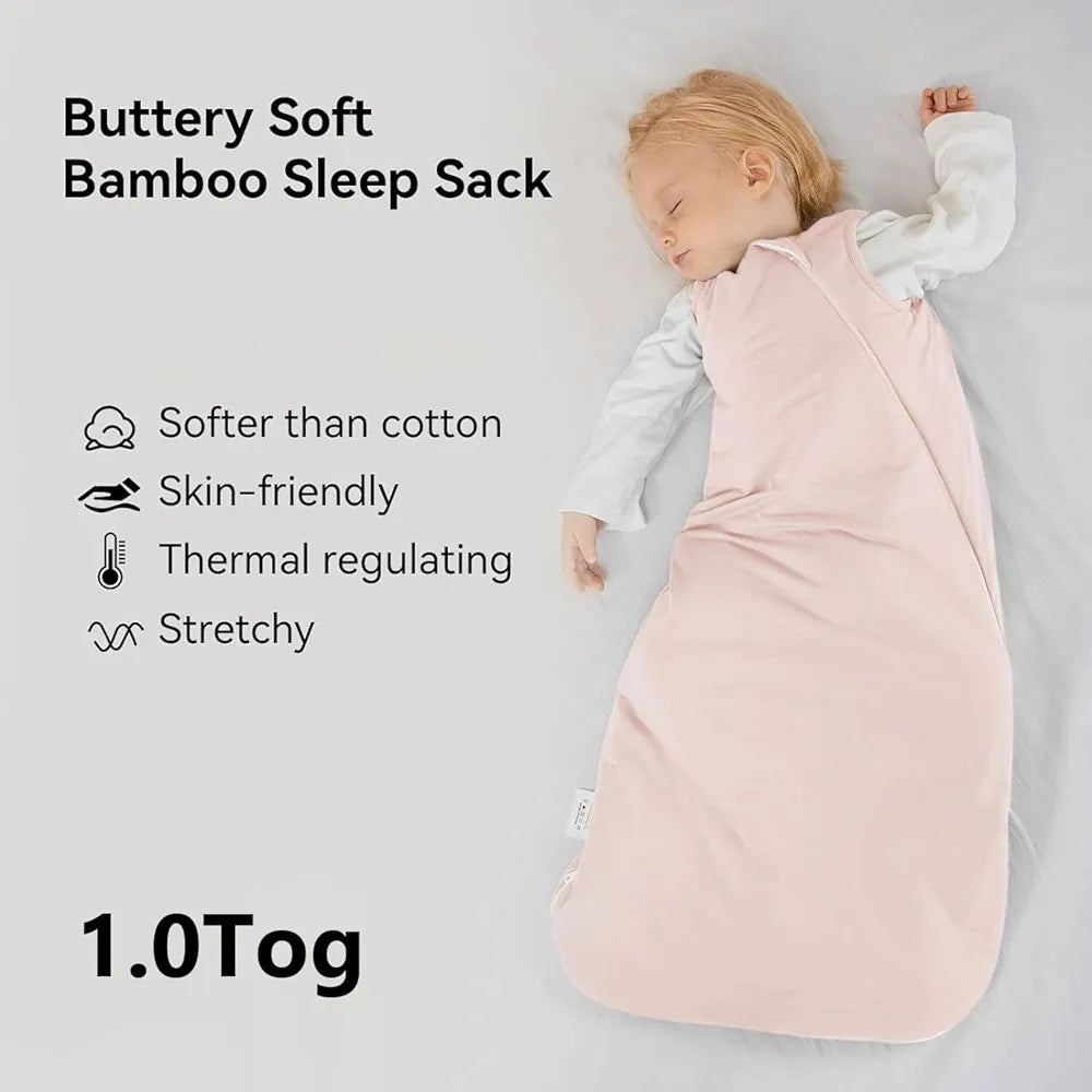 BubblePanda - Saco de dormir de rayón hecho de bambú de 0 a 6 meses, 1.0 Tog, Small