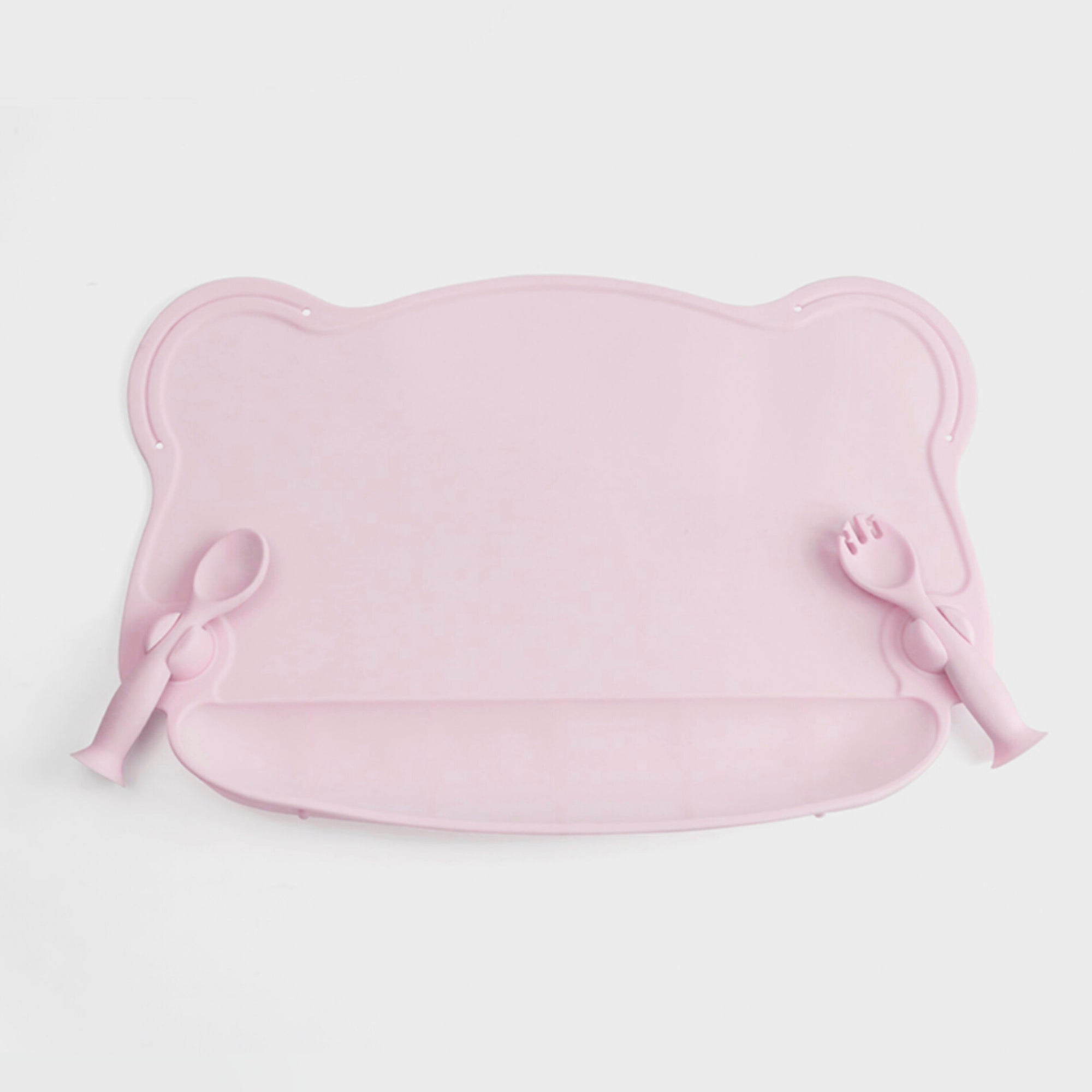 Set de individual con utensilios, rosa