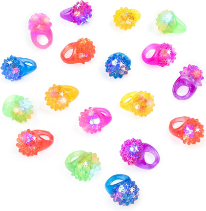 75 anillos para dedo de goma con luces led