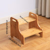 Taburete de madera natural de 2 escalones