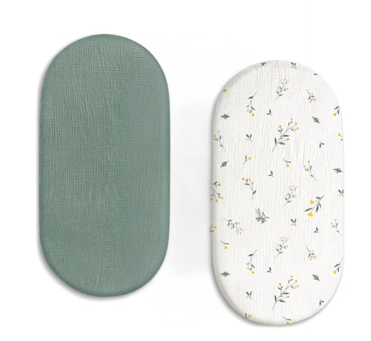 Gllquen Baby- Sábanas de Moisés de Algodón de Muselina, Paquete de 2