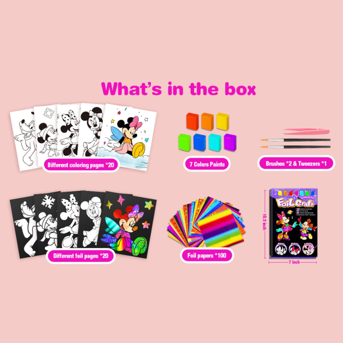 Libro divertido con juegos de arte de aluminio y pintura de acuarela para niños