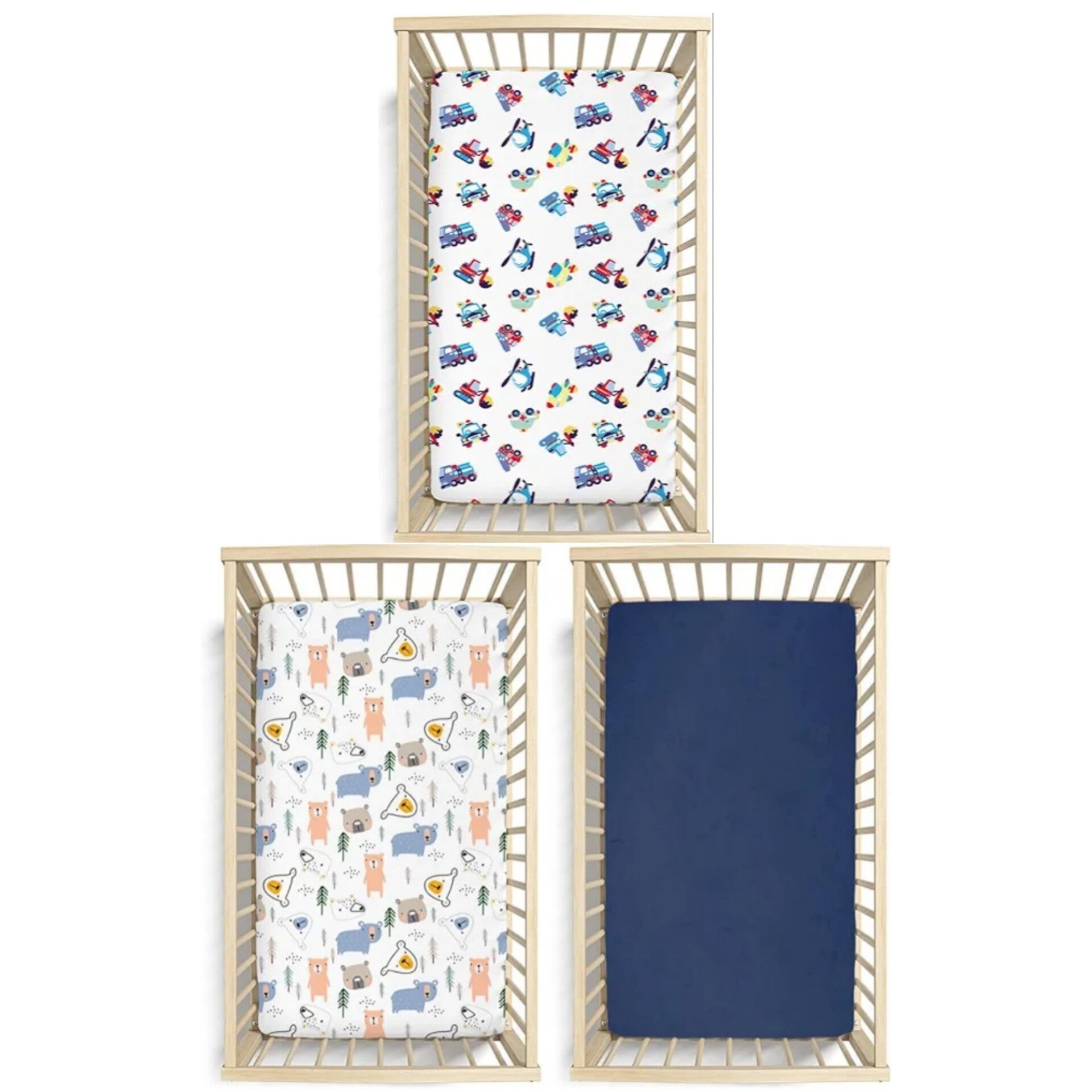 Plusii-Set de sábanas para cuna, 3 uds