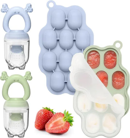 Moldes para paletas de leche materna para bebés y alimentador de frutas para bebés (2 unidades