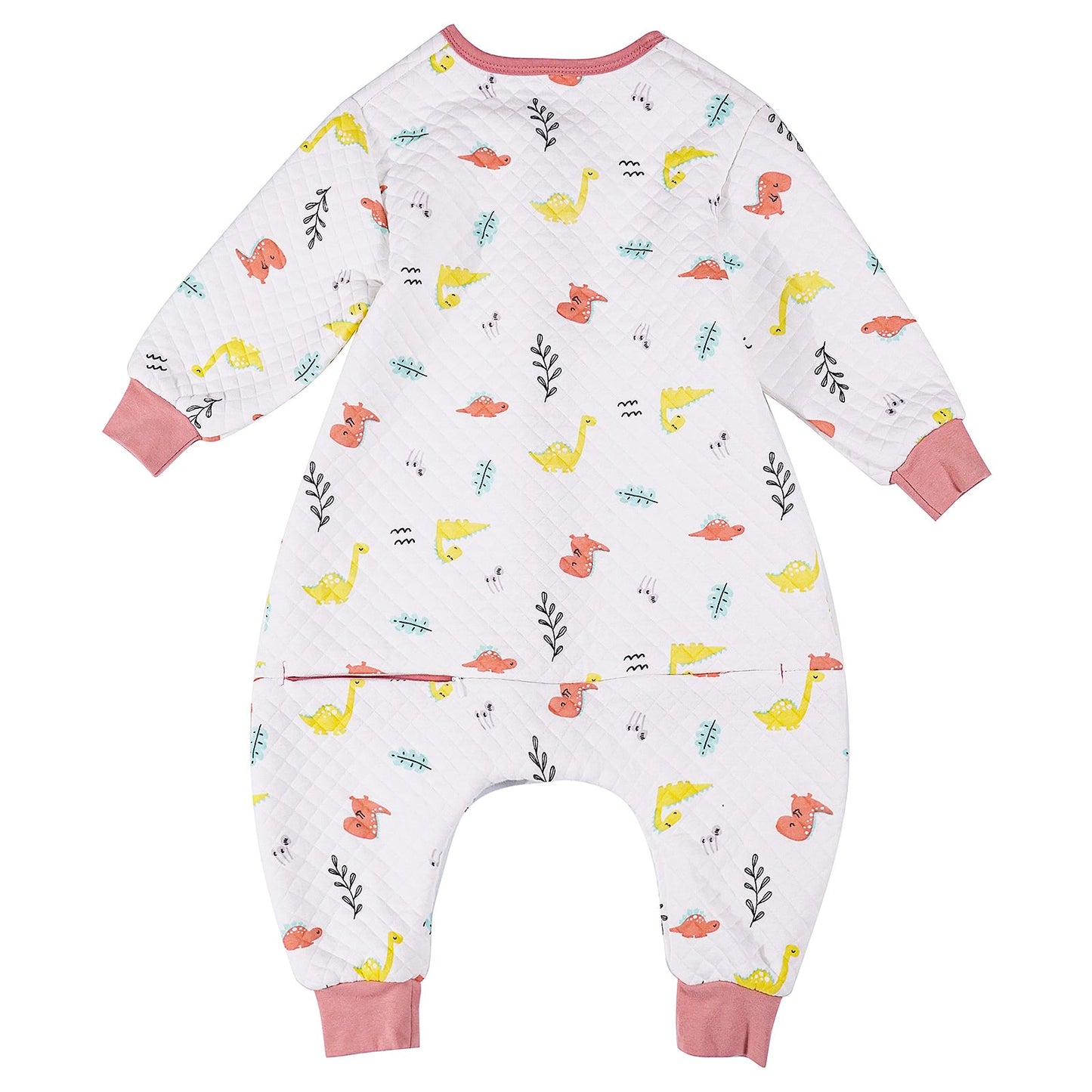 Saco de dormir de manga larga para niños pequeños con pies, 1,5 TOG, 5T-6T