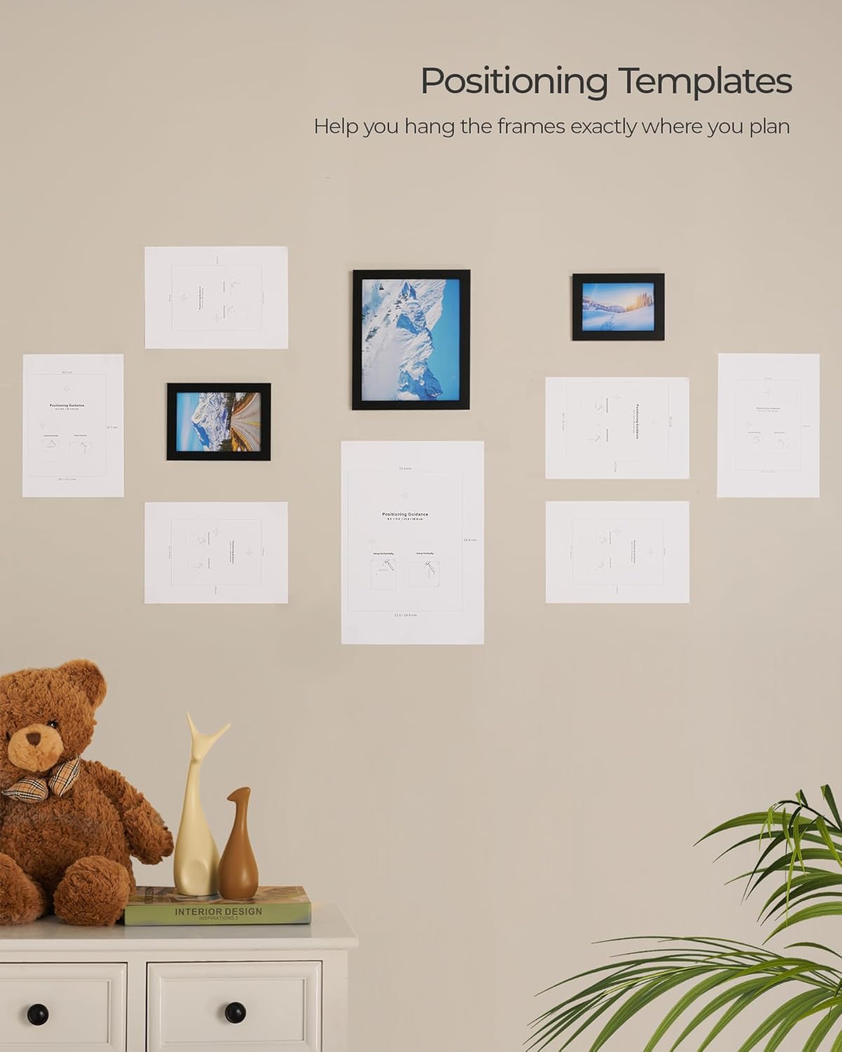 SANGMUCEN - Paquete de 10 marcos de fotos para collage de pared, color negro