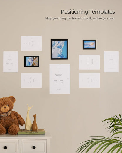 SANGMUCEN - Paquete de 10 marcos de fotos para collage de pared, color negro