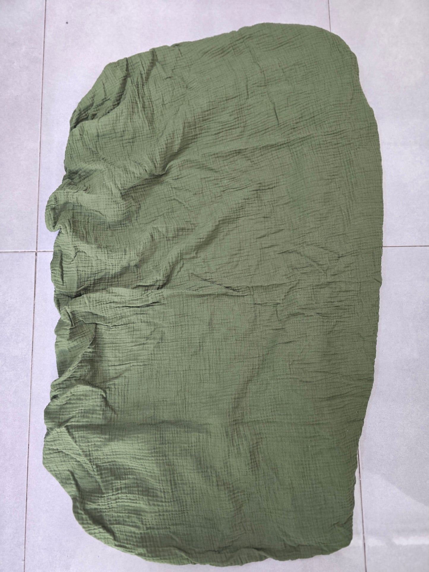 Blissful Diary- Sábana de cuna de muselina, verde oliva