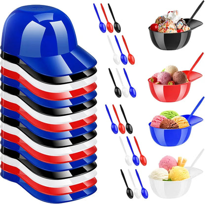 Juego de 18 cuencos para helado con forma de casco