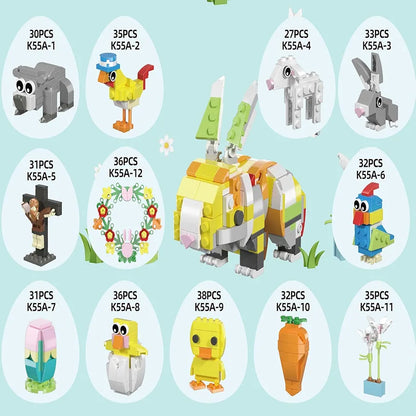 10 Huevos de Pascua precargados con juguetes de armar (diseños pueden variar en el paquete)