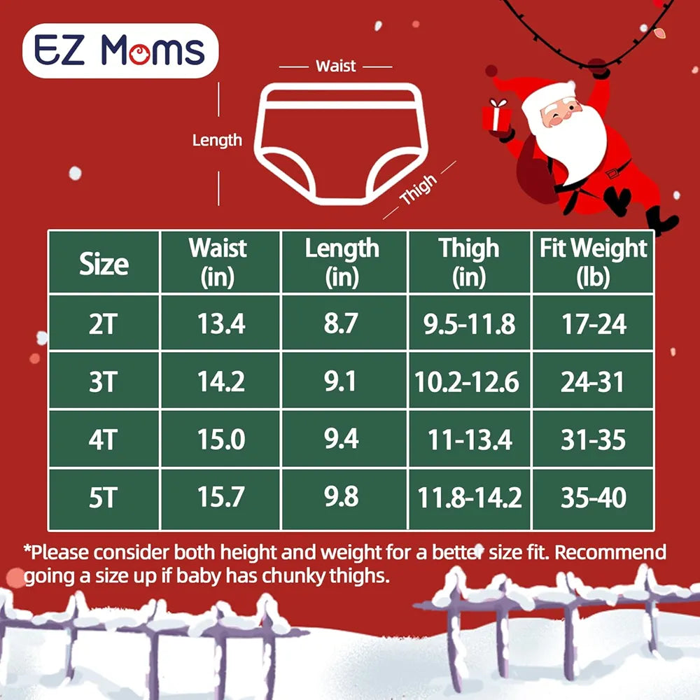 EZ Moms-Conjunto de regalos para bebés con pantalones de entrenamiento de Navidad, 3T