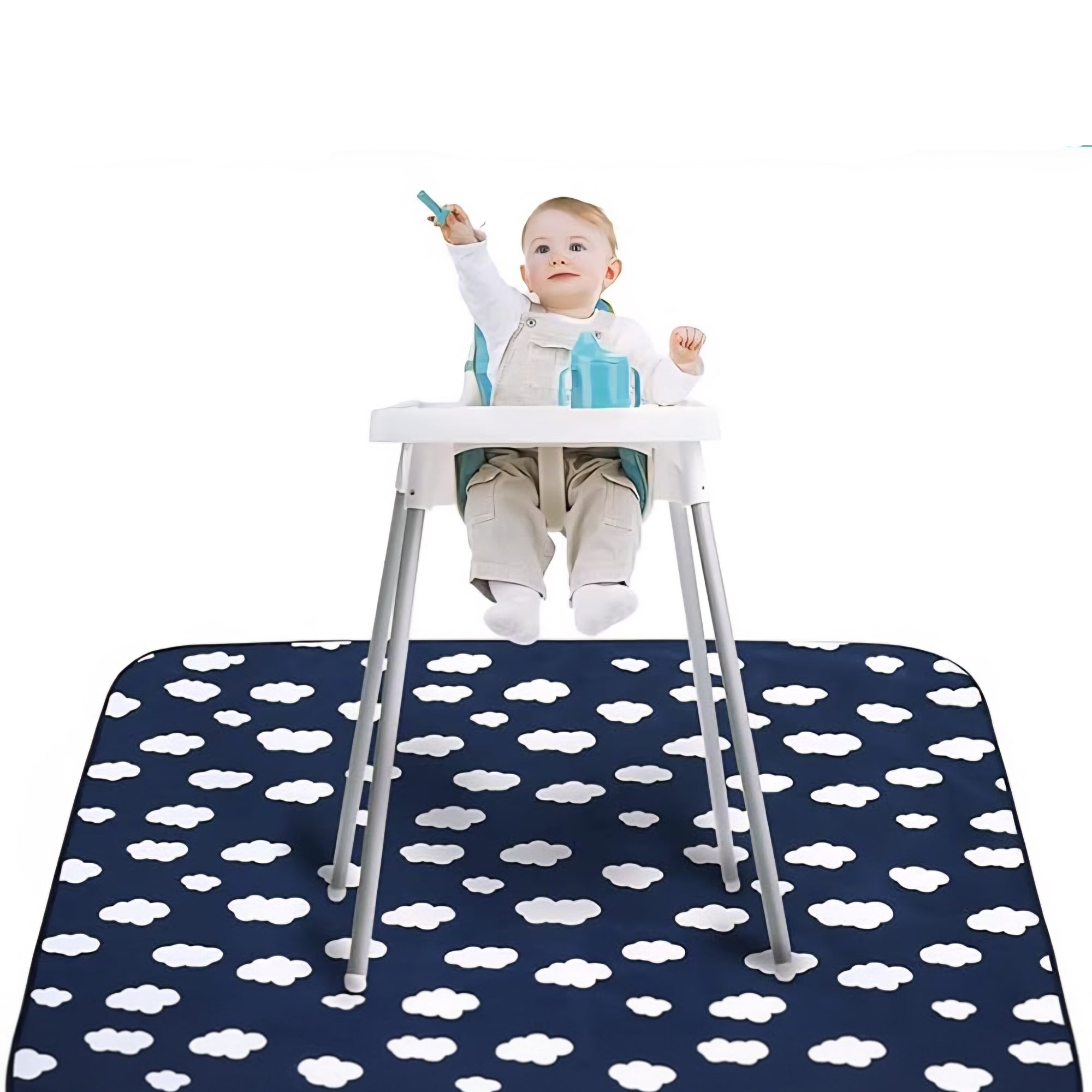 Biloban- Alfombrilla antisalpicaduras para debajo de silla alta, 46x42"