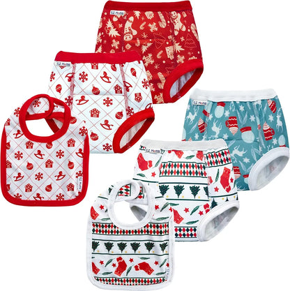 EZ Moms-Conjunto de regalos para bebés con pantalones de entrenamiento de Navidad, 3T