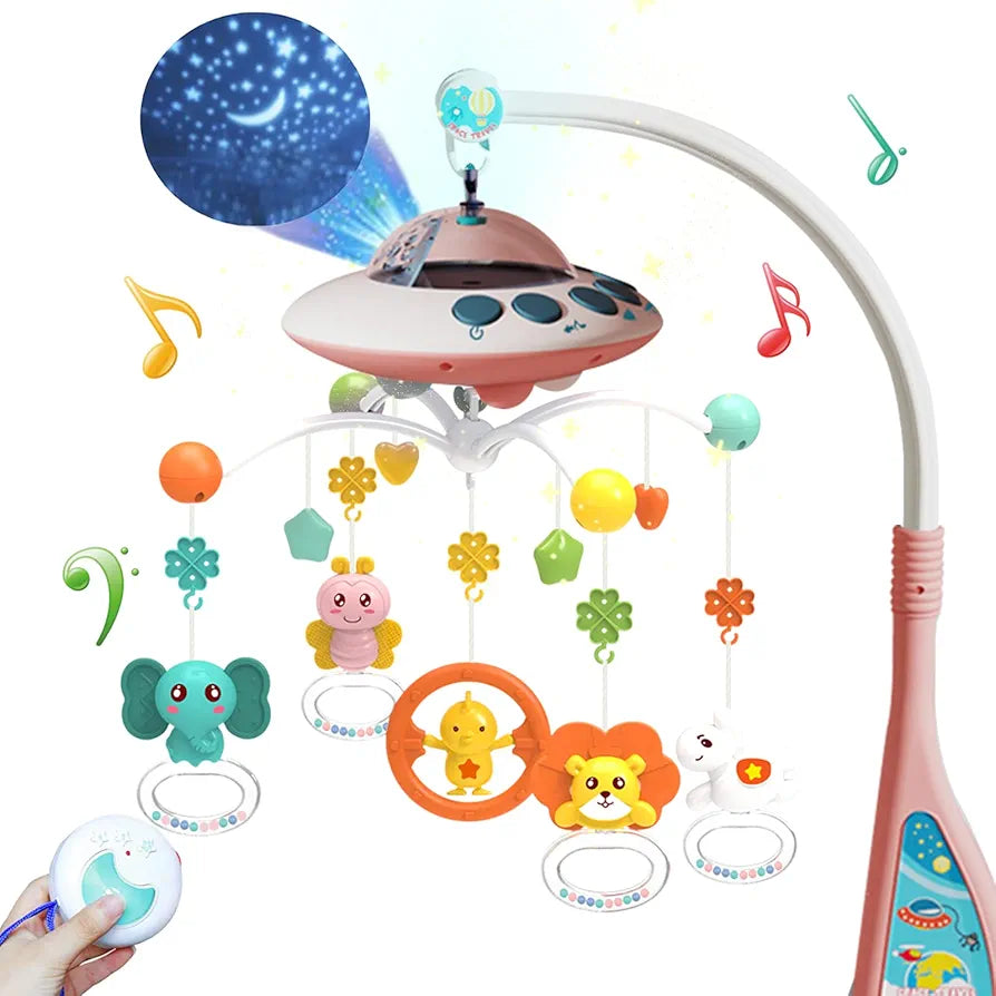 Móvil para cuna de bebé con música y luces