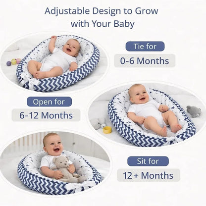 Tumbona infantil de algodón orgánico, reversible, ajustable y portátil