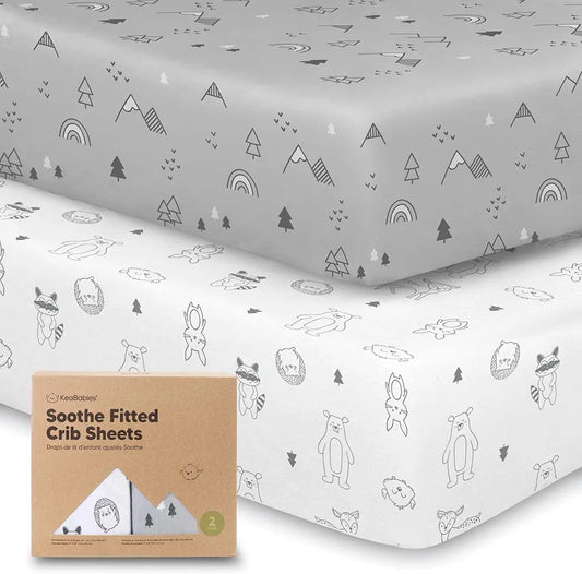 KeaBabies-Sábanas de cuna orgánicas , paquete de 2