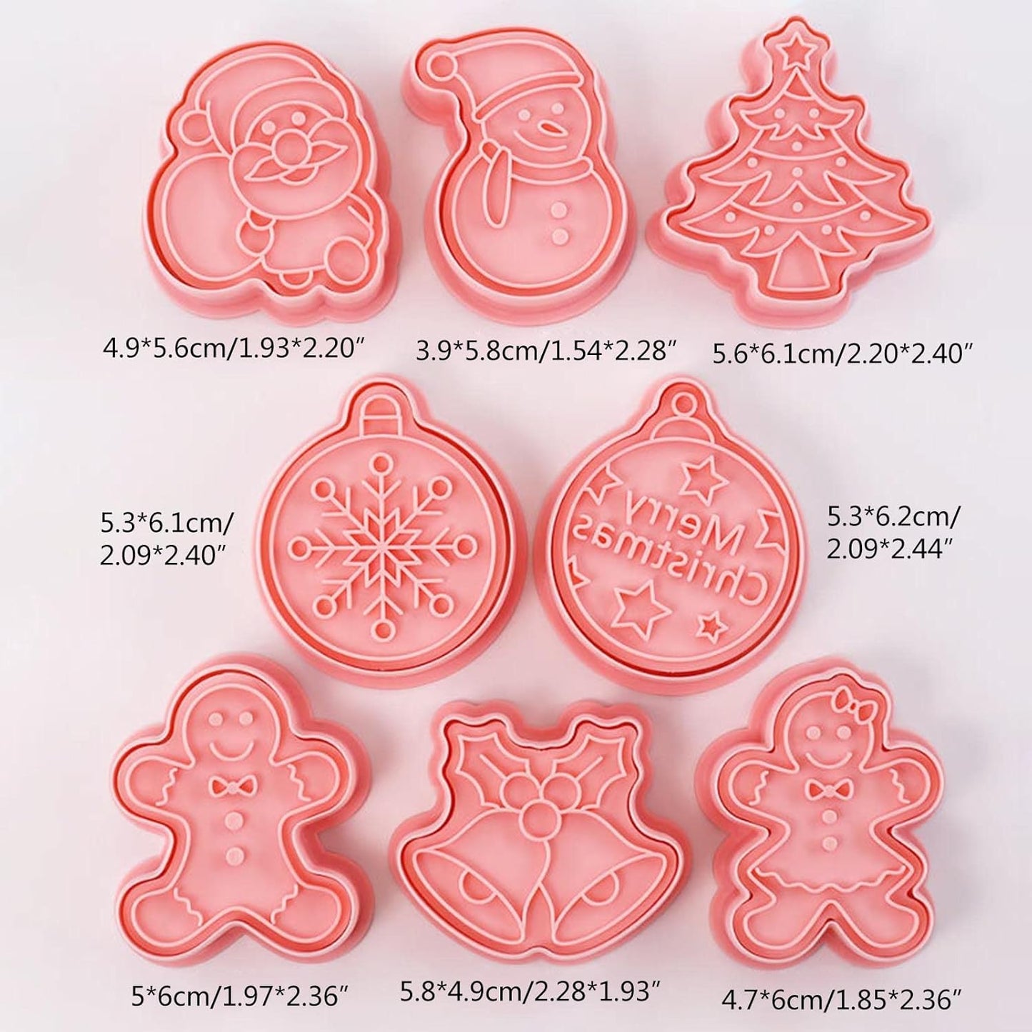 8 unids/set de cortadores de galletas con tema de Navidad