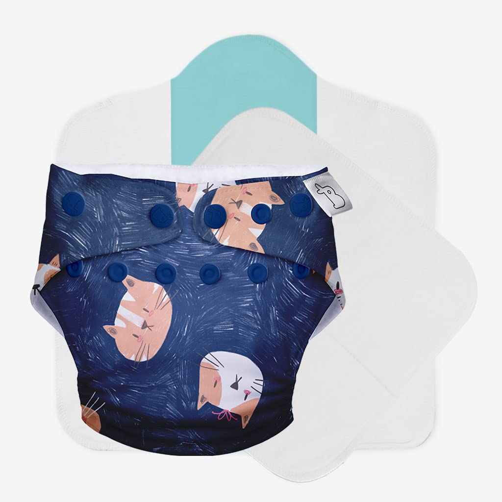 Super Bottoms- Pañal de tela Good Cat-titude Freesize, 0-6 meses