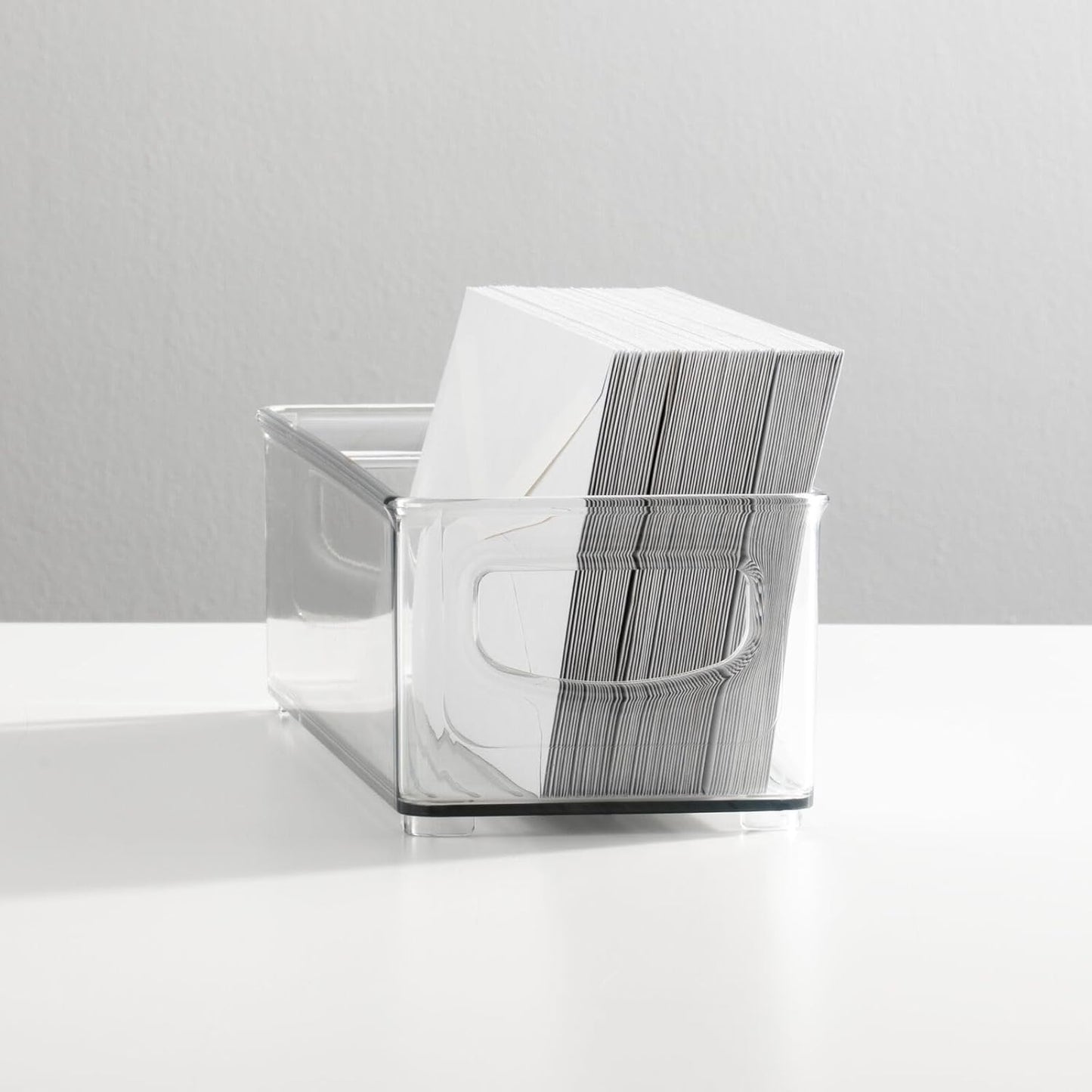 mDesign- Contenedores pequeños de plástico para almacenamiento, 2 pcs