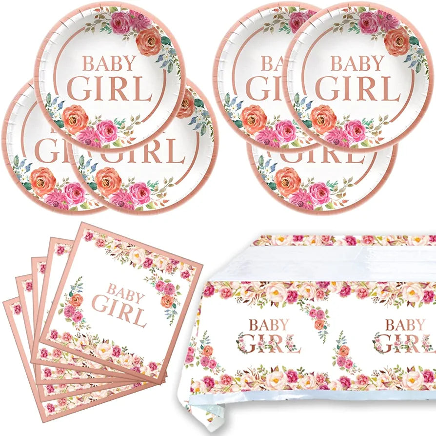 Vajilla para fiesta de niña, 20 personas