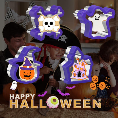 Orapink - Juego de 4 cortadores de galletas para Halloween, de acero inoxidable