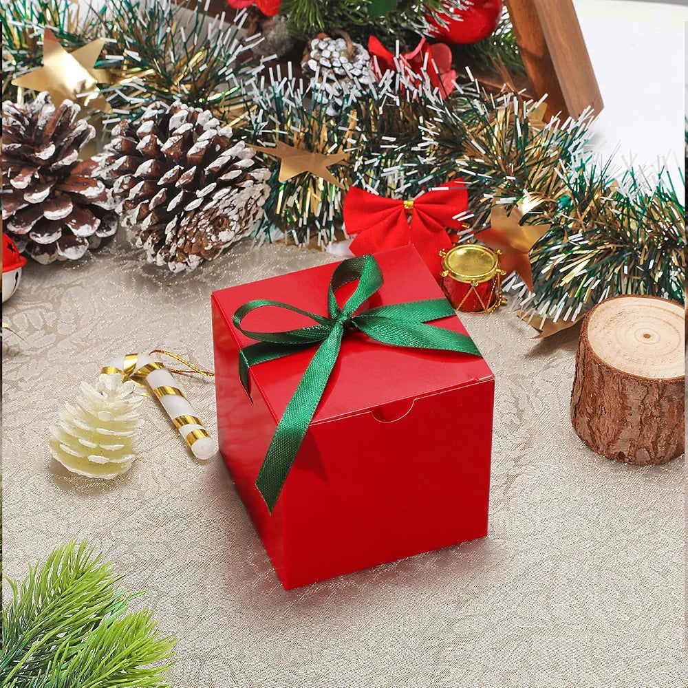 Pequeñas cajas de regalo, 50 unidades de 4 x 4 x 4 pulgadas