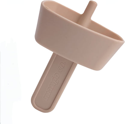 Mango Co. Porta paletas de silicona con pajita antigoteo (paquete de 2) beige