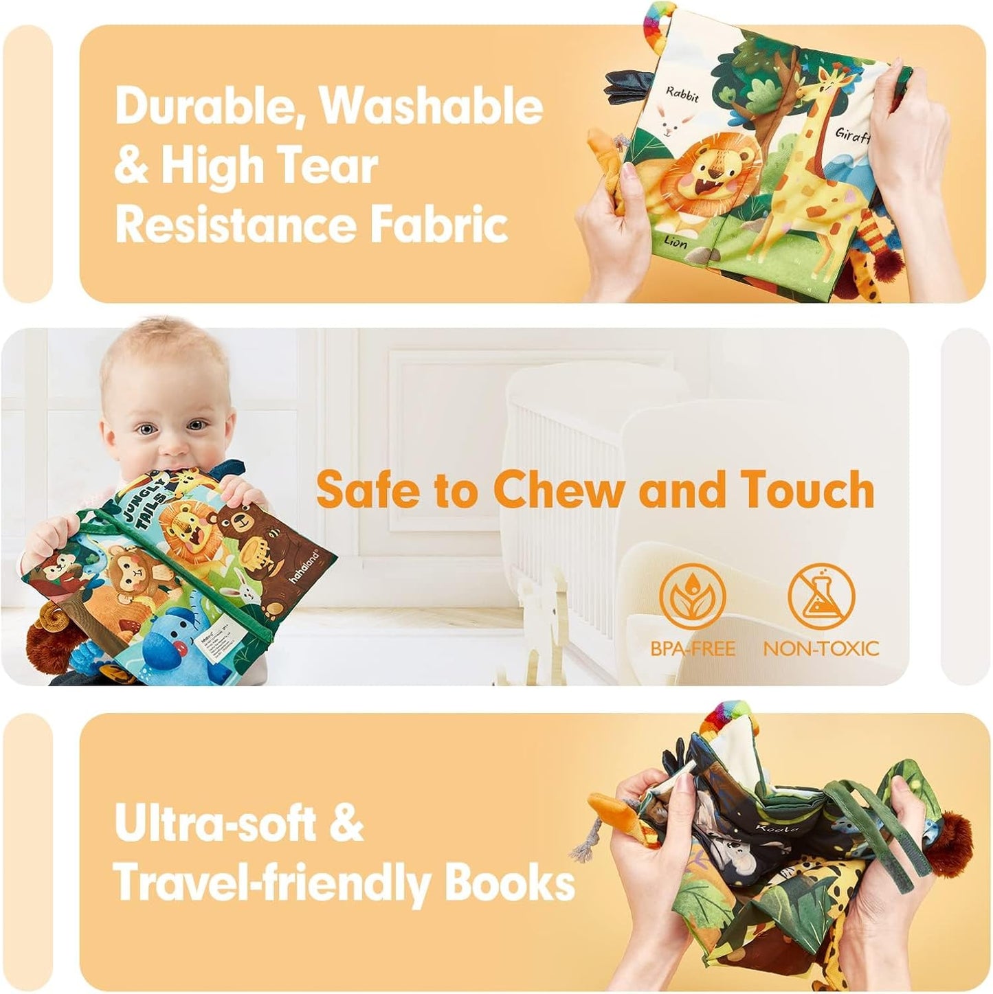 hahaland-Libro para bebés de 0 a 6 meses, Selva