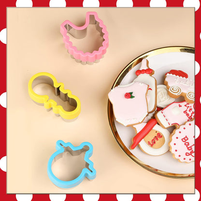 Etersion-Cortadores de galletas para baby shower, 8 piezas