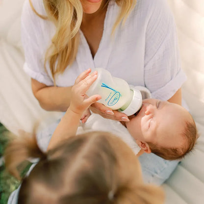 Dr. Brown's Natural Flow Anti-Colic Options+ - Biberones de vidrio de cuello ancho de 5 oz, 2uds