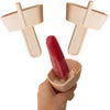 Mango Co. Porta paletas de silicona con pajita antigoteo (paquete de 2) beige